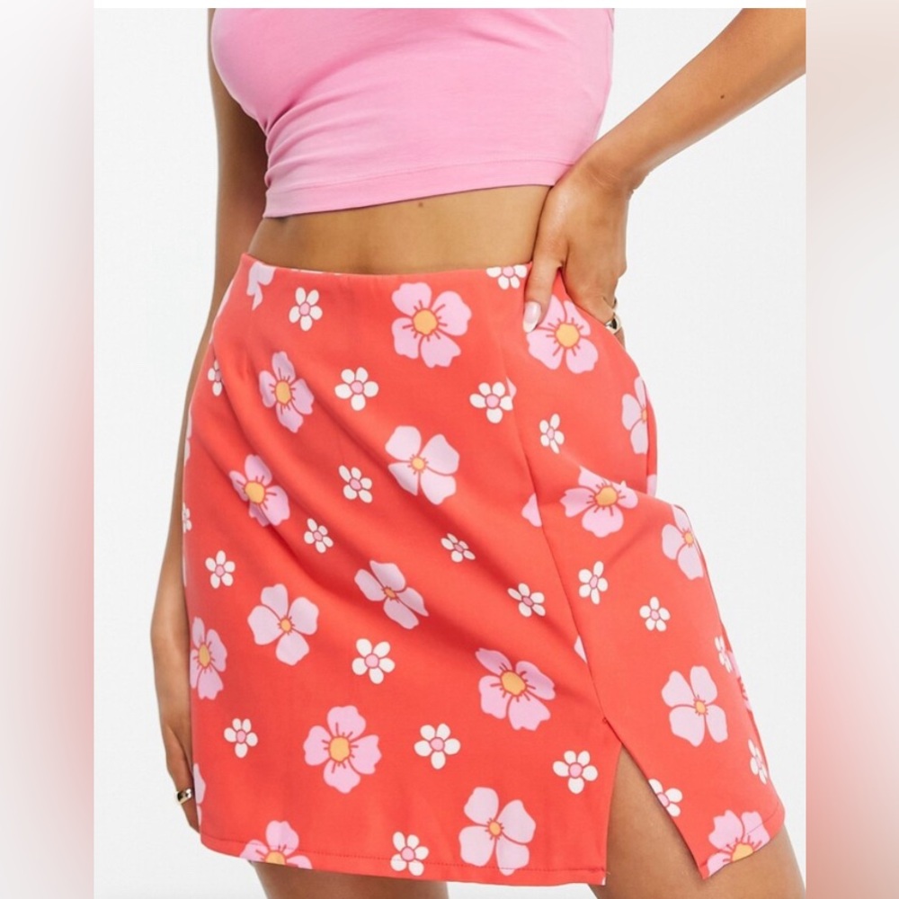 Cotton On Woven Mod Mini Skirt in Pink floral